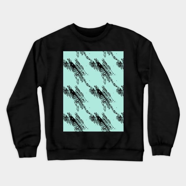 Black intricate fragments on a light green surface. Crewneck Sweatshirt by grafinya